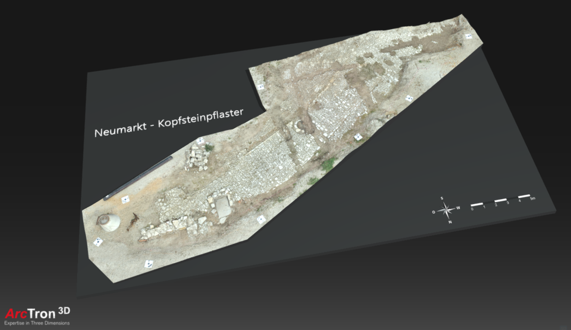 Das 3D-Modell des historischen Kopfsteinpflasters im Stadtpark