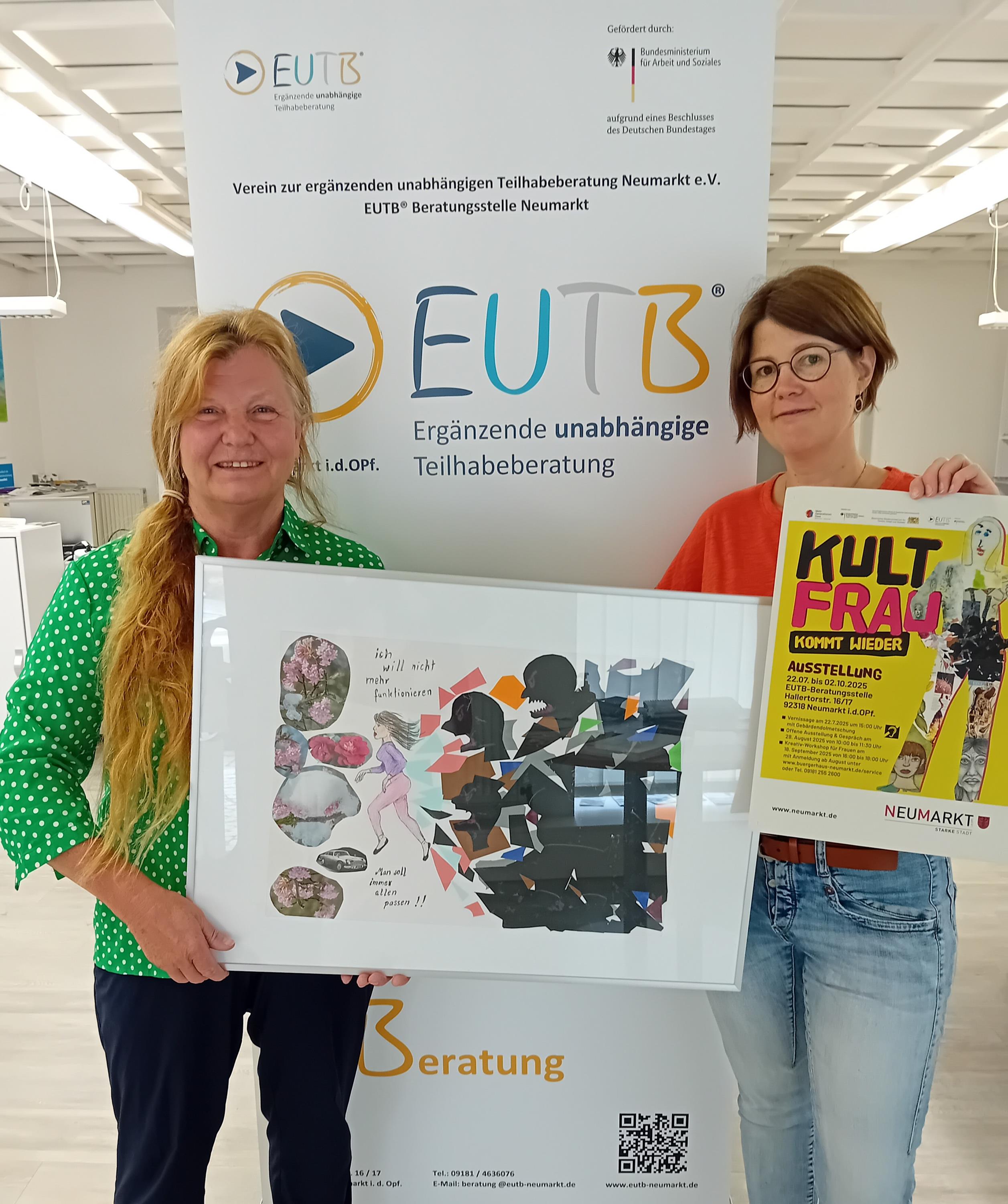 Ausstellung KULTFrau in der EUTB-Beratungsstelle Neumarkt