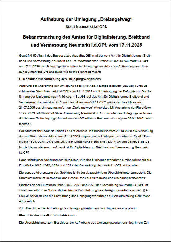 Amtliche Bekanntmachung 