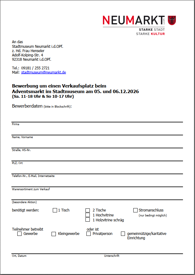 Bewerbungsformular
