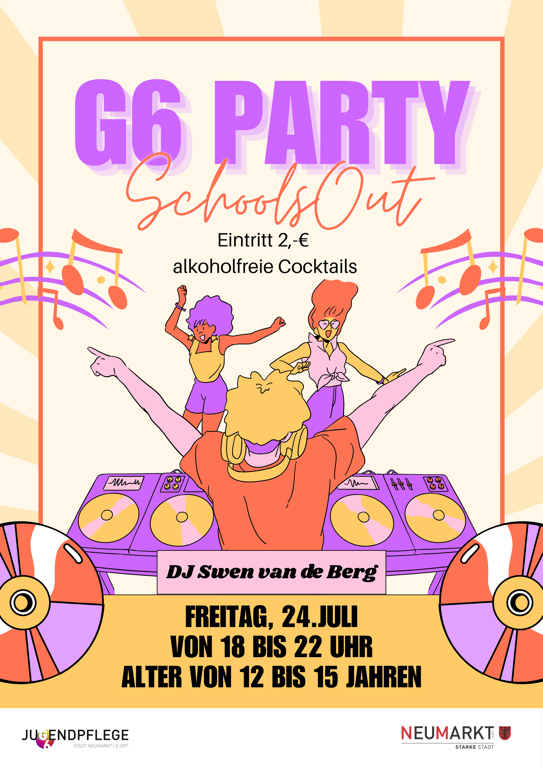 Die G6 lädt zur „Schools Out“-Party für Jugendliche ein