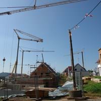 Viele Kräne im Wohnbaugebiet Lährer Berg.JPG