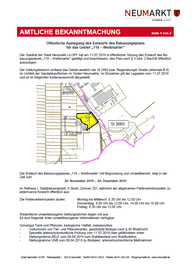 Auslegung Entwurf Bebauungsplan 118 Weißmarter - 2019-11-07 _118_BBP amtliche Bekanntmachung Auslegung.PNG