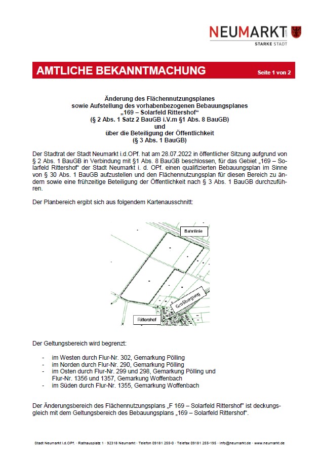 Amtliche Bekanntmachung