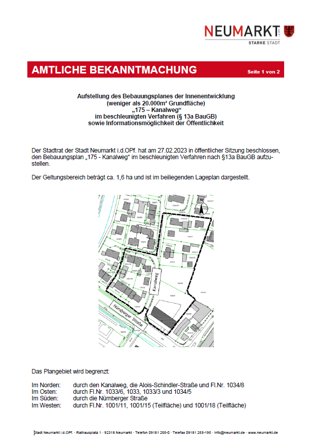 Amtliche Bekanntmachung