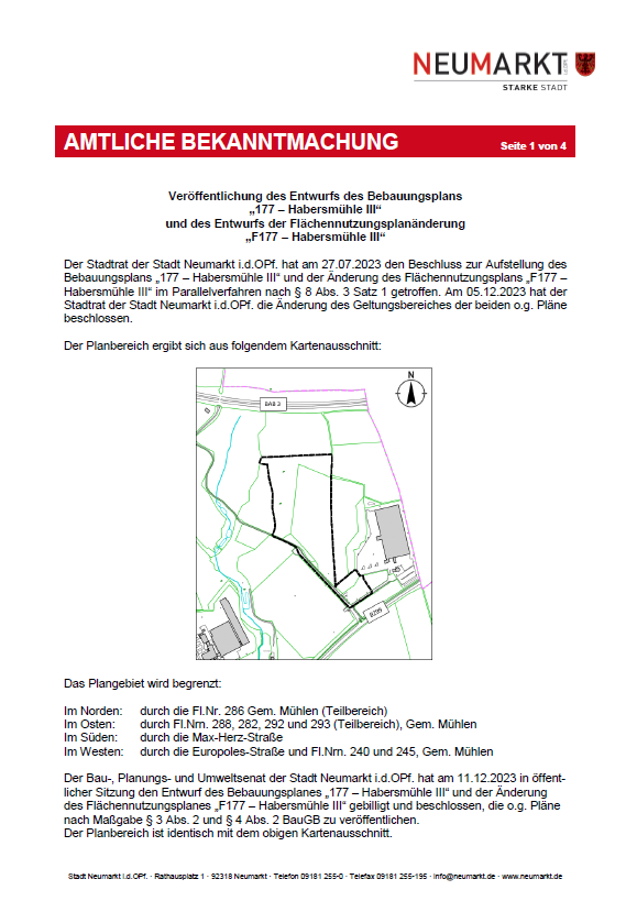 Amtliche Bekanntmachung