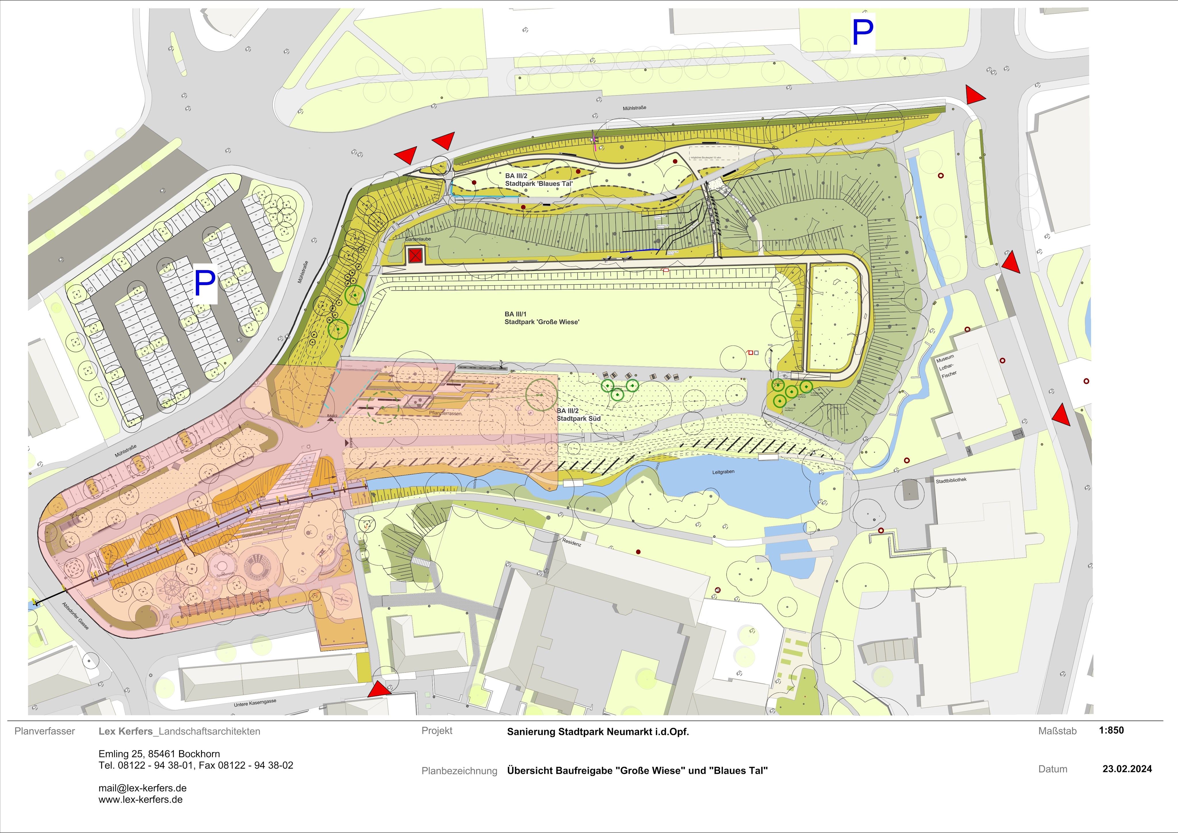 Übersichtsplan des Stadtparks zur Teileröffnung